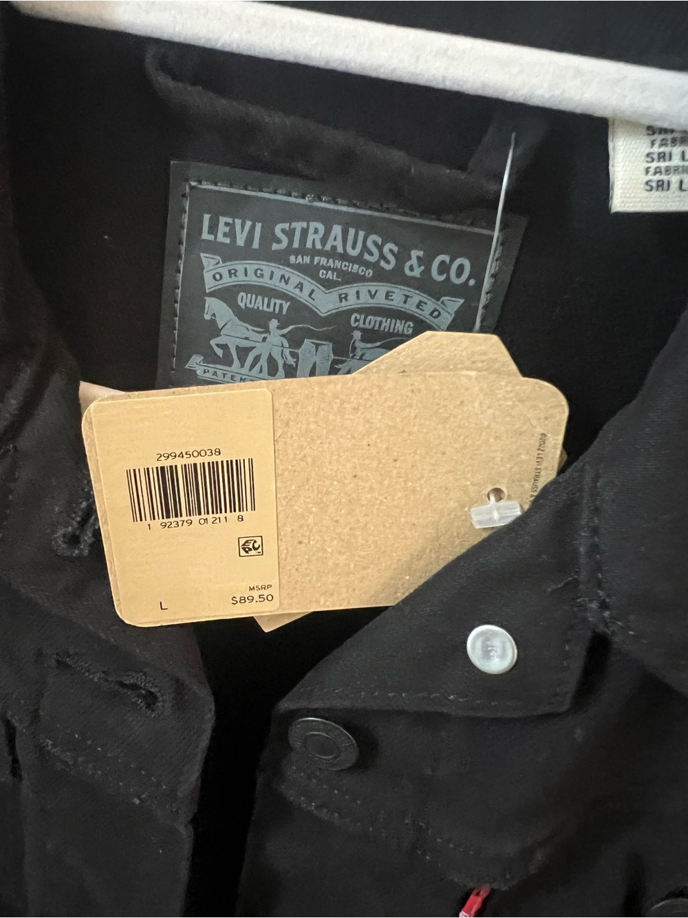 NWT Levi’s Original Trucker Jacket – Women’s Large – Black - Picture 9 of 11